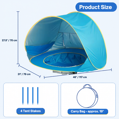 UPF 50+ Baby Beach Tent with Mini Pool