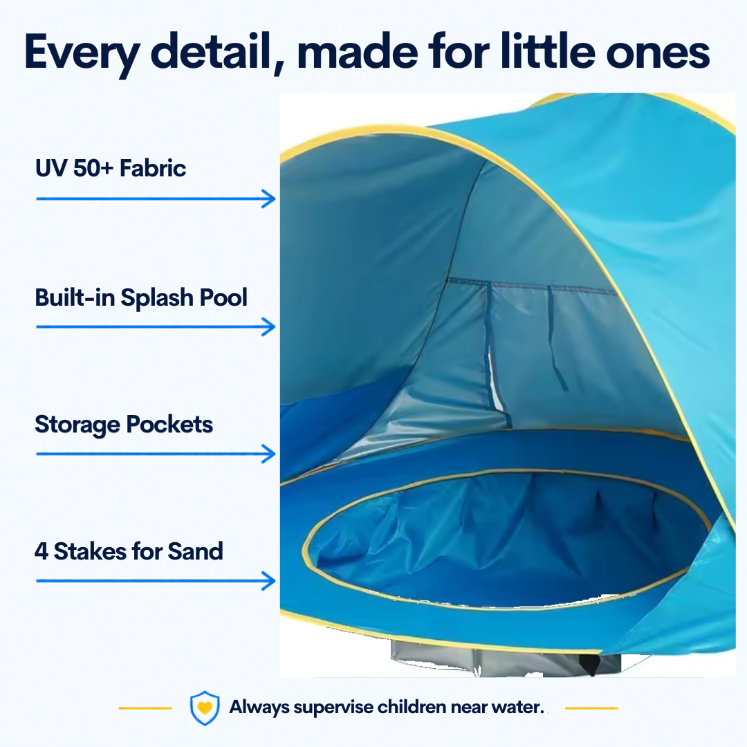 UPF 50+ Baby Beach Tent with Mini Pool