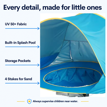 UPF 50+ Baby Beach Tent with Mini Pool